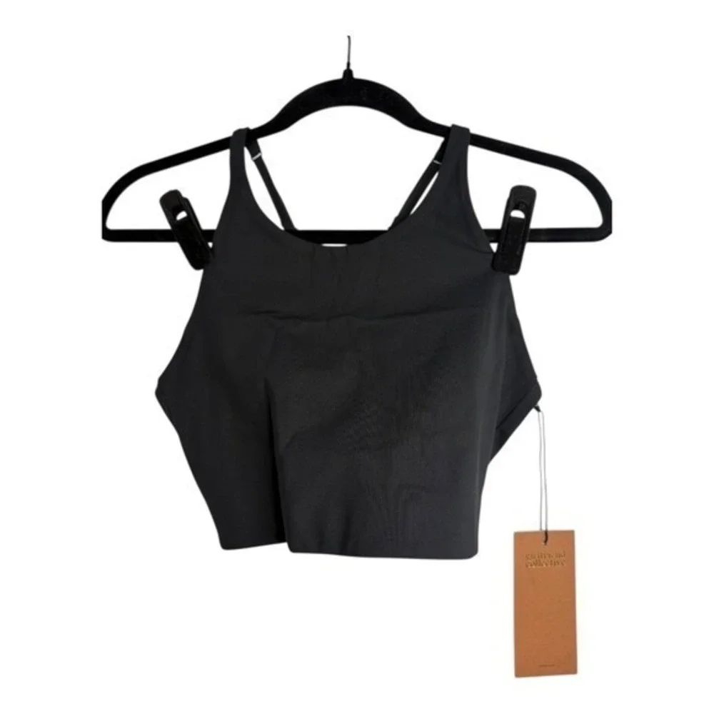 Girlfriend‎ Collective Topanga Sports Bra in Black Large NEW